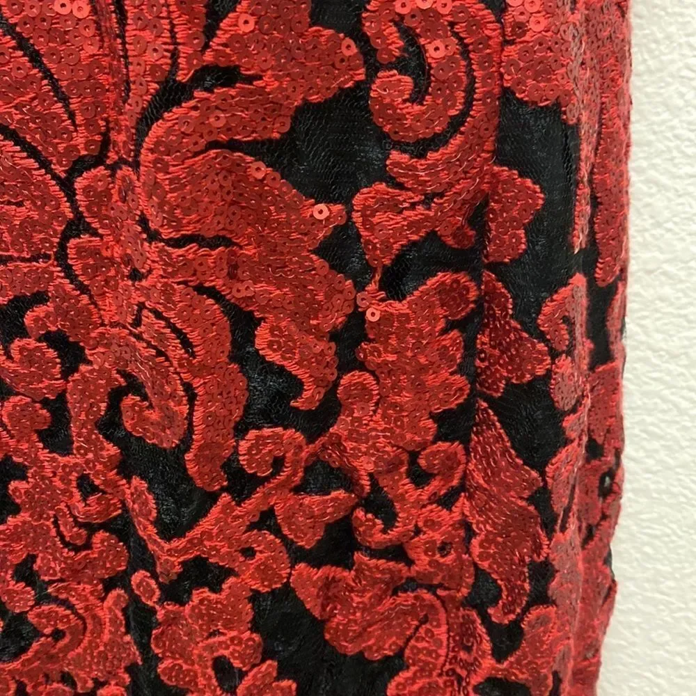 Tasashi Shoji Sequin Sheath Dress Size 4 - Picture 5 of 7